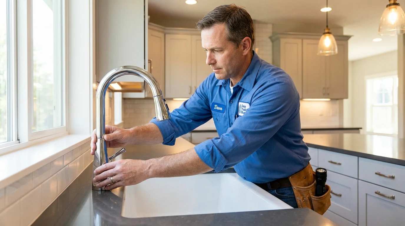 Kitchen faucet installation by Johns Plumbing LLC in Avoca
